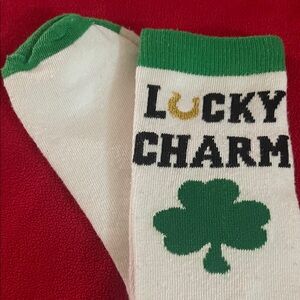 Green and White Lucky Charm Socks